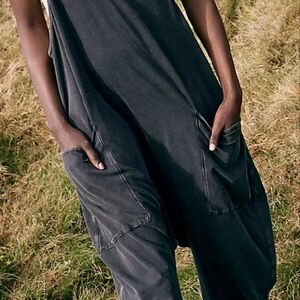 Free people hot shot onesie in washed black